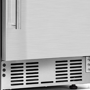 Deco Chef Mini refrigerador de 15 pulgadas para debajo del mostrador,  acabado de acero inoxidable, termostato digital ajustable, 32F a 50F