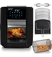 Deco Chef 24 qt Stainless Steel Countertop 1700 Watt Toaster Oven with Built-In Air Fryer and Included Rotisserie Assembly, Grill Rack, Frying