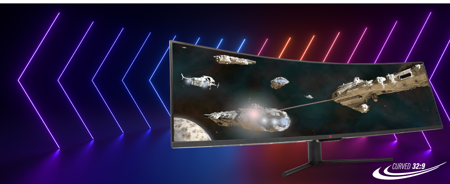 Deco Gear 32 Curved Gaming Monitor 1920 x 1080 with 3000:1 Contrast Ratio,  75 Hz Refresh Rate, 6ms - 1-Pack