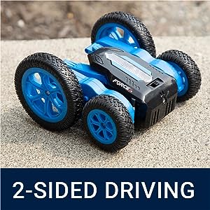 Force1 Tornado LED Double Sided Stunt RC Cars Toys Blue