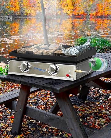 Flame King Portable Gas Stove, Single Burner Propane Stove with QCC1 Type-1  Valve, 120K BTU, 9 lbs - Walmart.com