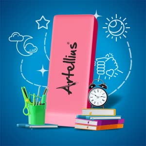 Artellius Pink Pencil Erasers Bulk Pack of 100, Large Size, Non