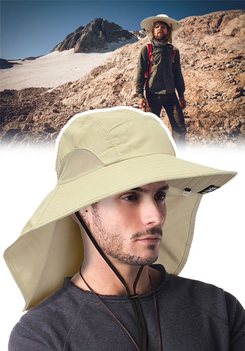 Solaris Outdoor Fishing Hat With Ear Neck Flap Cover Wide Brim Sun  Protection & for sale online
