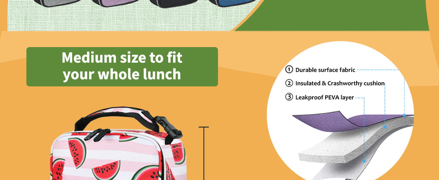 Tirrinia Small Portable Reusable Thermal Insulated Lunch Bag to Keep Your Snacks,Drinks and Meals at A Consistent Temperature for Adult Kids, Space