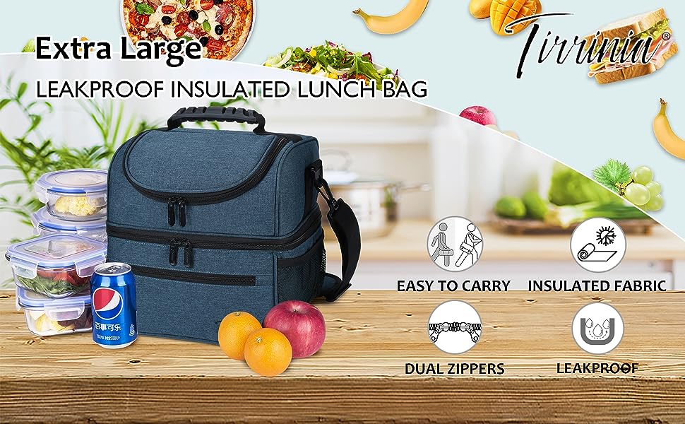  ESMNOAN Lunch Bag Women,13L Large Insulated Lunch Box