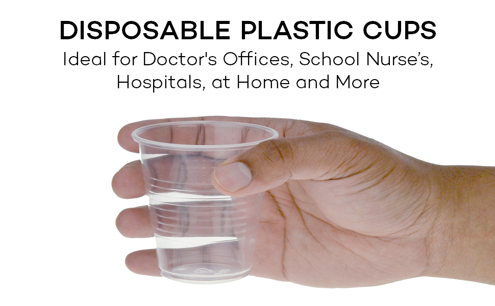 Dealmed Disposable Plastic Cups 100 Clear Cups, 3 oz Disposable