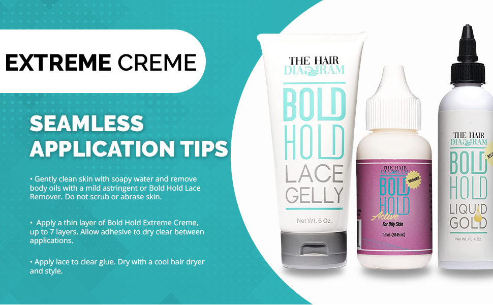 The Hair Diagram Bold Hold Extreme Crème & Active Wig Glue Adhesive Combo  (1.3 oz per pack) - Combo Pack