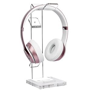 Clear Acrylic and Gold Headphones Stand, 4 x 5 x 10.5 (93922