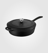 Bruntmor 6 Quarts Pre-Seasoned Giant Cauldron Cast Iron Potjie Pot