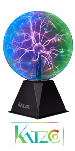 Katzco Modern 8 Inch Plasma Ball Globe - Nebula Thunder Lightning 