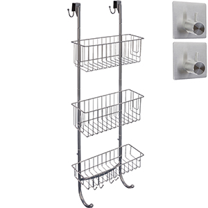 Smartpeas 34'' X 12'' Stainless Steel 3x Hanging Shower Caddy With Adhesive  Hooks - Grey : Target