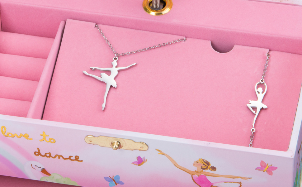  Jewelkeeper Ballerina Music Box & Little Girls Jewelry