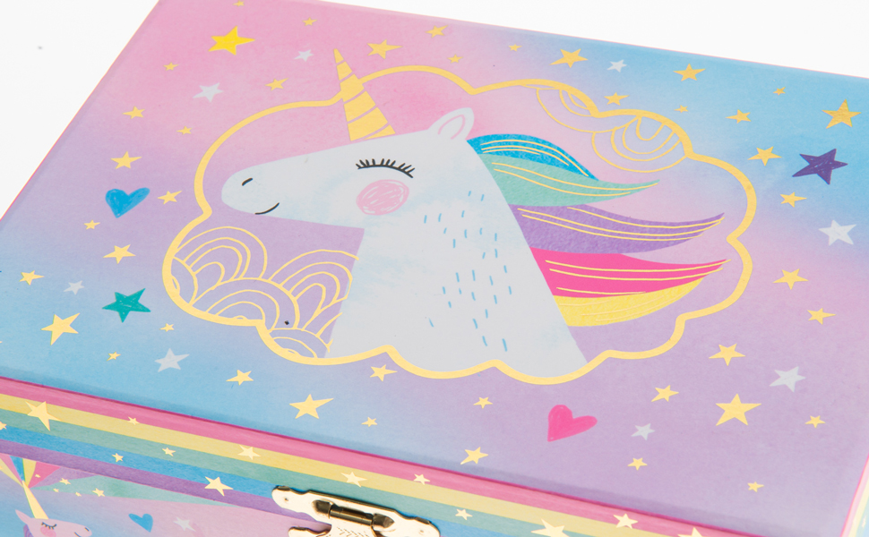 Buy Jewelkeeper Cotton Candy Unicorn Design Musical Jewellery Storage Box  with Spinning Unicorn, Over the Rainbow Tune for Girls Online at  desertcartCyprus