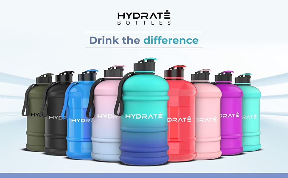 HYDRATE XL Jug 43 Oz,74 Oz 128 Oz Water Bottle - BPA Free, Leak Proof, Flip  Cap, Ideal for Gym - Cle…See more HYDRATE XL Jug 43 Oz,74 Oz 128 Oz Water