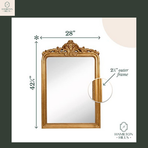 Large Ornate Gold Baroque Frame Mirror (24 x 36) – Hamilton Hills