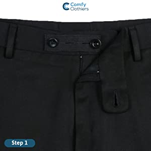Comfy Clothiers Elastic Waist Extender for Black Shorts & Pants (5-Pack in  Black) - Strong Adjustable Pants Button Extenders 