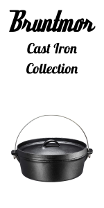 Bruntmor Pre Seasoned Cast Iron 16 Skillet - Dual Handle - Black