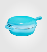 Enameled Cast Iron Balti Dish With Wide Loop Handles, 5 Quart, Turquoise 