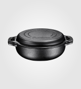 Bruntmor Pre-Seasoned Cast Iron Cauldron | African Potjie Pot with Lid | 3  Legs for Even Heat Distribution - Premium Camping Dutch oven Cookware for