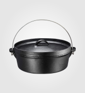 Bruntmor Pre-Seasoned Cast Iron Cauldron | 8.5 Quart African Potjie Pot  with Lid and 3 Legs for Even Heat Distribution | Premium Camping Cookware  for
