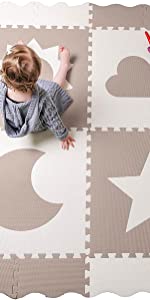 Extra Large 5×7 Non-Toxic Foam Play Mat - Grey/White – Wee Giggles