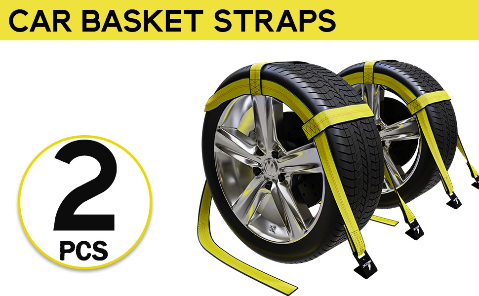 2X Dolly Basket Straps with Flat Hooks  Car Basket Straps Adjustable Two  Dolly DEMCO 