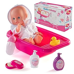 Berchet baby doll, made in France. Comes with bath tub, potty, robe store and other accessories, new in box.