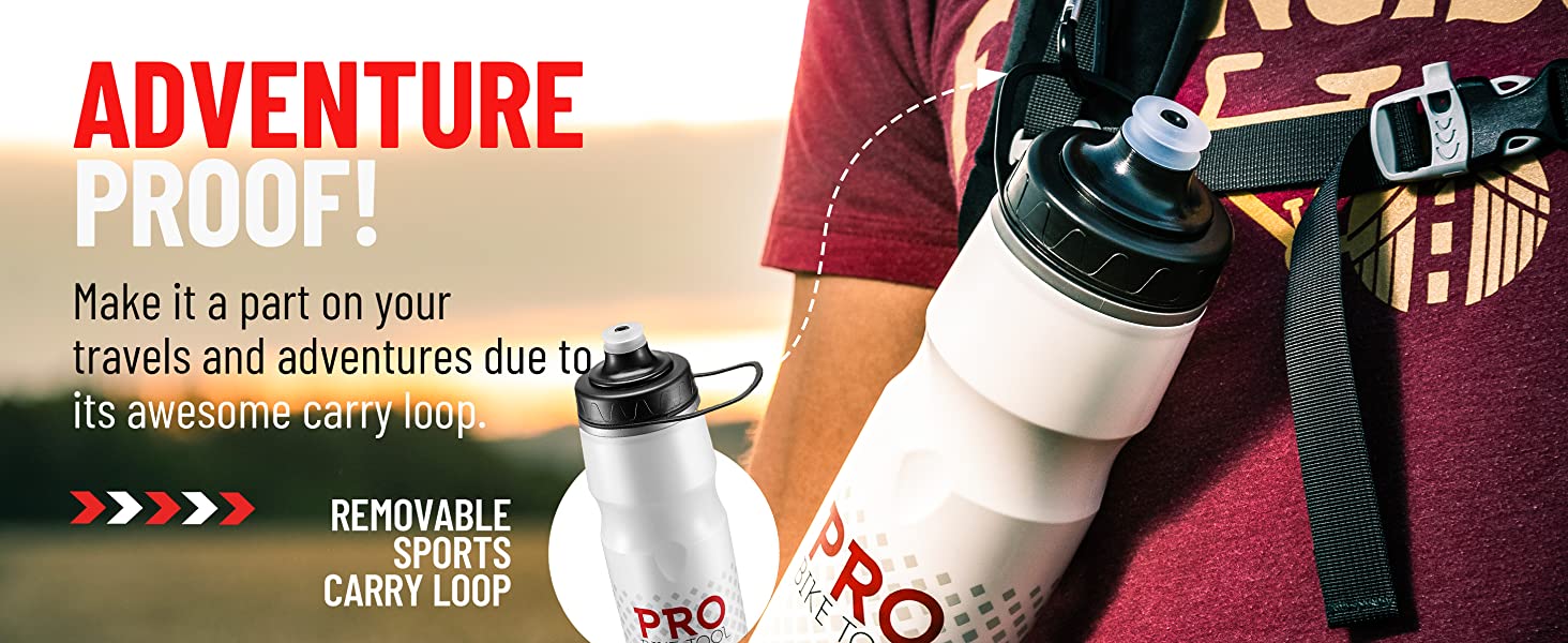 Pro Bike Tool 24 Oz Insulated Bike Water Bottle For All Fitness And  Cycling, White : Target