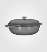 Bruntmor 2-in-1 Black Enameled Cast Iron Cocotte Double Braiser Pan With  Grill Lid, 3.3 Quart, Cookware Set With Dual Handles, : Target