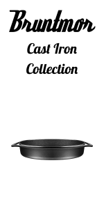 Bruntmor Pre Seasoned Cast Iron 12 inch Crepe Pan Set - 5 Piece Kitchen  Pancake Grill Pan, Camping Skillet, Pizza Pan, Fry Pan