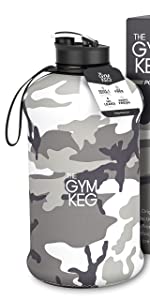 THE GYM KEG Gym Water Bottle 74oz | Half Gallon | Carry Handle | Big Water  Jug for Sport | Large Reu…See more THE GYM KEG Gym Water Bottle 74oz | Half