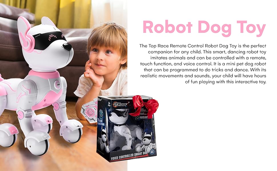 Xiaokeke Remote Control Robot Dog Toy, Rc Robotic Stunt Puppy Voice Control  Toys, Mini Smart Dancing Pet, Programmable Robot Dog Birthday Gift