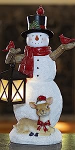  VP Home Christmas Snowman Decor, Snowman Figurines Resin for  Christmas Table top Decorations Snowman LED for Indoor Decor Light Up  Snowman Festive Fiber Optic for Decoration : Home & Kitchen