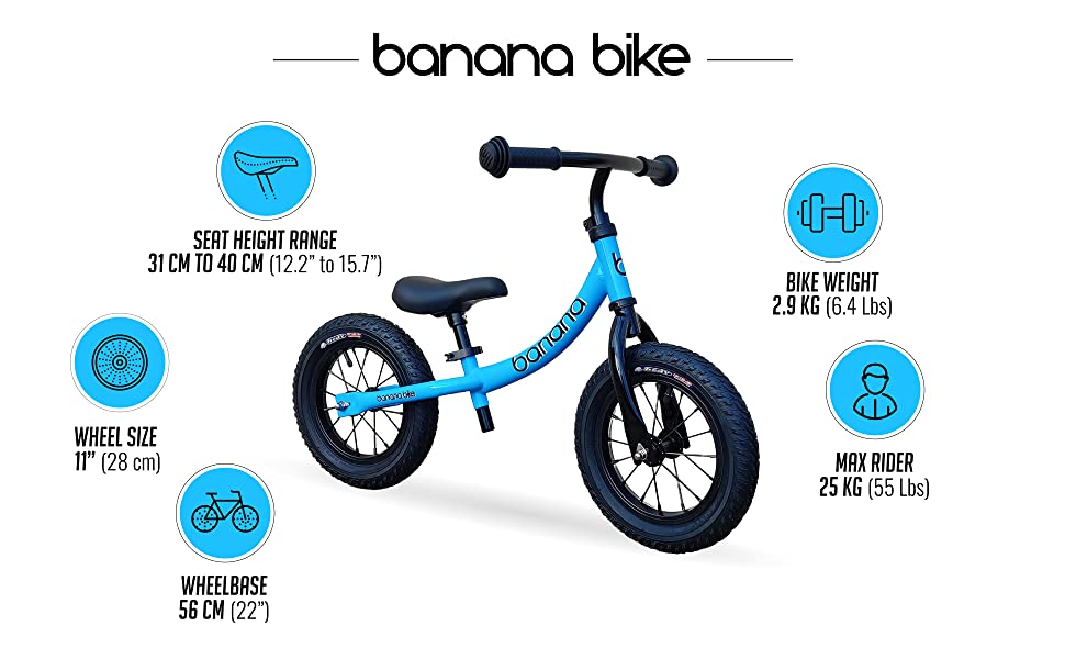 Banana GT Balance Bike Lightweight Toddler Bike No Pedal Bike