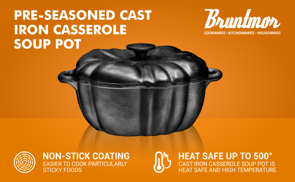 Pumpkin Soup Pot - 304 Stainless Steel - Cast Iron - ApolloBox