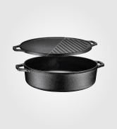 Crtynell Fry Pan,Cast Iron Griddle Reversible Dual Handle Ribbed Round Cast  Iron Frying Pan for Gas Electric Stovetop,Cast Iron Grill 