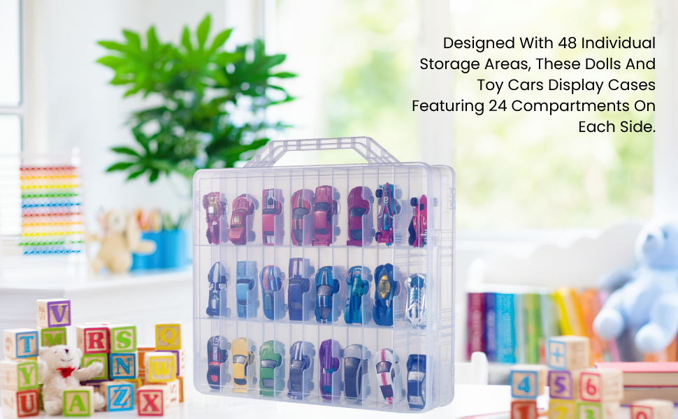 Bins & Things Toys Organizer Storage Case with 48 Compartments Compatible  with LOL Surprise Dolls, Pink