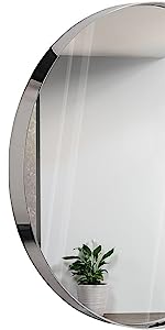 Hamilton Hills 24 Gold Circle Deep Set Metal Round Frame Mirror  Contemporary Gold Wall Mirror