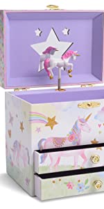 Jewelkeeper Unicorn Music Box & Little Girls Jewelry Set - 3