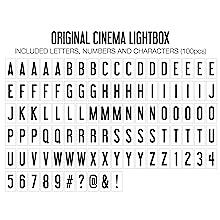  Cinema Light Box with Letters (Pink)- 252 Letters, Numbers,  Symbols & Emojis  Vintage Cinematic Light Up Message And Note Sign –  Personalized A4 White LED Lightbox With Extra Long USB 