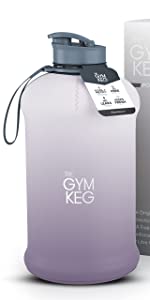 THE GYM KEG NY Rebel Sports Water Bottle, Half Gallon