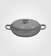 Bruntmor 5 Qt Silver Enamel Cast Iron Sauté Pan Set With Lid, 5 Qt