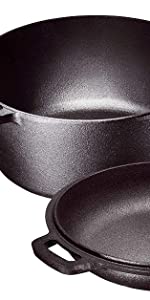 Paderno® A1742B Black 0.27 Qt. Mini Cast Iron Dutch Oven with Lid