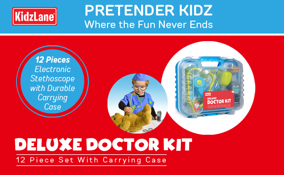 Kids 12 Piece Doctor Kit  Pretend Play Doctor Toy – Kidzlane