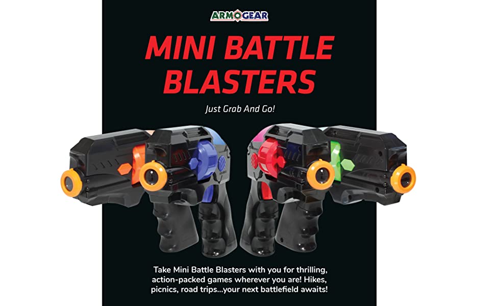 Armogear Infrared Laser Tag Blasters and Vests - Laser Battle Mega Pack Set of 4