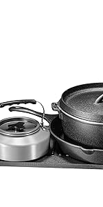 Bruntmor 7pc Pre-Seasoned Cast Iron Set: Dutch Oven, Grill Pan, Wok, Skillet,  & Chainmail, 12 - Fry's Food Stores