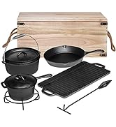 Bruntmor Camping Cooking Set Of 4. Pre Seasoned Cast Iron Pots And Pans  Cookware/Dutch Oven Sets With Lids For Outdoor Comefire Cooking. Camping