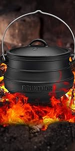 c&g outdoors Pre-seasoned 7 Piece Heavy Duty Cast Iron Dutch Oven