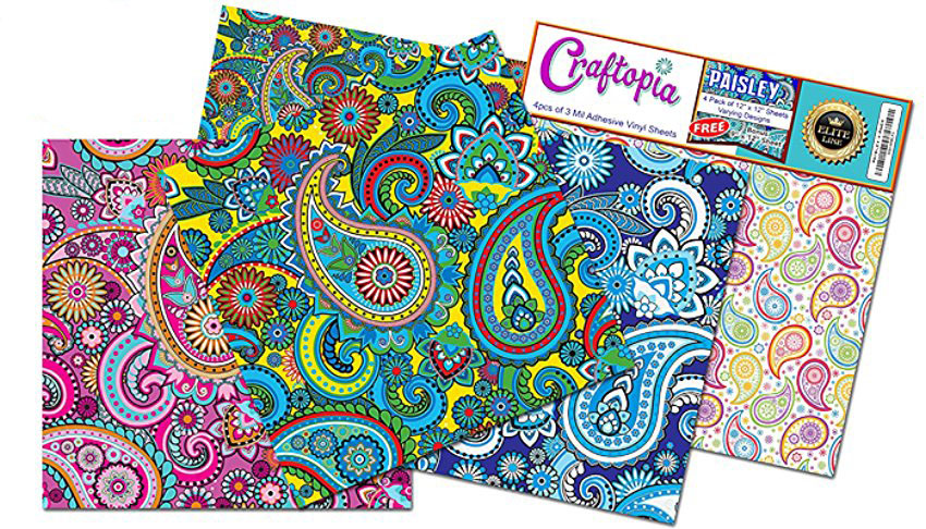 Craftopia's Paisley Pattern Self Adhesive Craft Vinyl Sheets, 4-pack :  Target