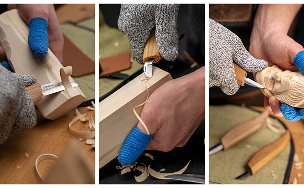 BeaverCraft Wood Carving Knife Kit for Beginners S55 Chip Carving Knives  Woodworking Wood Carving Tools Set Carve Widdling Knife Kit Detail  Whittling